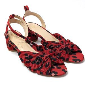 Cabi Siren Sandal *Ankle Strap Missing* 2" Heels #6023 Red Animal Print Size 9M